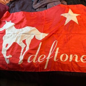Vintage Deftones Flag with White Pony Design